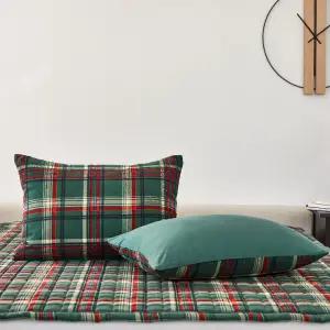에버그린 체크 사계절 소프트워싱 베개커버 50x70