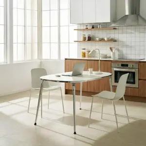 [신세계라이브쇼핑]동서가구 E0 모아 1400 타원형 식탁 테이블 크롬 다리 DF927630