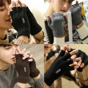 [하프클럽/]손가락 원통 장갑 로맨틱 겨울 니트 장갑 남성 여성