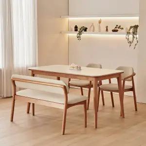 [신세계라이브쇼핑]동서가구 로라 4인용 원목 세라믹 식탁 세트 1400 (의자2+2인 벤치1) DF927587