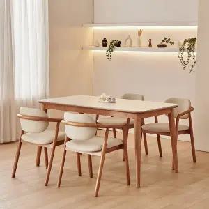 [신세계라이브쇼핑]동서가구 로라 4인용 원목 세라믹 식탁 세트 1400 (의자4) DF927585