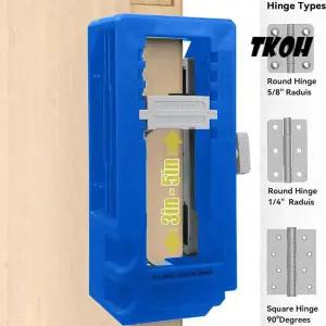 TKOH-도어 힌지 모티스 템플릿 조정 가능 도어 힌지 지그 키트는 사각형 90도 각도 및 도어 힌지