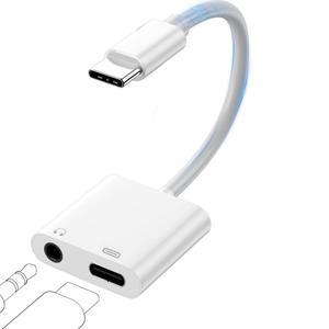 오디오 어댑터 USB C   3.5mm USB C 아이폰 호환  호환용 충전 동글이 포함된 Type C 오디오 어댑터 Ipad