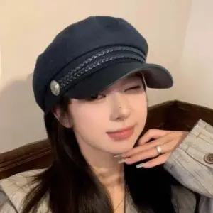 레자 캡 스타일 여자군모 헌팅캡 군인베레모 고품질