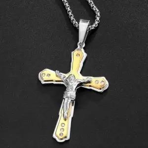 티타늄 더블 십자가 펜던트 목걸이-체인DG 패션목걸이 체인목걸이 멋진목걸이 남성목걸이 목걸이선물