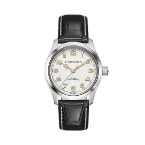 해밀턴 H70405710 카키필드 남성 가죽 오토매틱 38mm