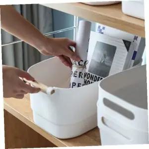 [하프클럽/]리빙박스 정리의달인우드손잡이수납정리함팬트리바구니