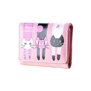 초등반지갑 여학생 PU 11.9cm 3단 패션반지갑 핑크