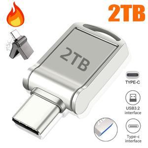 2TB USB 3.2 플래시 드라이브 고속 Type-C 인터페이스 듀얼 사용 메모리 512GB 1TB 스틱 휴대폰 핸드폰 컴
