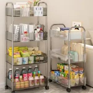 이동식 틈새 선반 트롤리 수납 투명 사이드 테이블 (WFKBJKN)