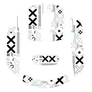 [미국배송] 마우스 미끄럼 방지 그립 테이프 초경량 무선 게이밍 스킨용 프리컷 유니버설 그립테이프 땀에 강하며 엘라스틱 세련된 측면 그립 적용하기 쉽고 초박형 0.5MM(0.02인치) - 흰색