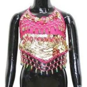 [하프클럽/]BCT2801 아동 스팽글 금술 탑 봄 테마 우아 도복 여아 밸리댄스복