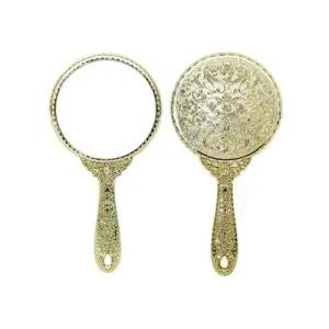 공주 거울 원형 소 골드 1P 엔틱 휴대용 손거울 미용 WB24534