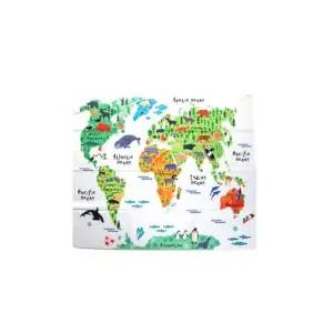 [하프클럽/]인테리어천 벽걸이 동물 세계지도 창문가리개 인테리어소품