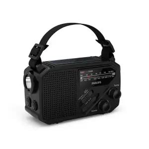 필립스 TAR1609 휴대용 재난라디오 자가발전 FM AM 미니라디오 보조배터리 LED랜턴 등산 캠핑 아날로그