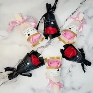 비누꽃 한송이 플라워 비누 장식 꽃다발 수제 목화 꽃 장식품 크리스탈 버블 자작 나무