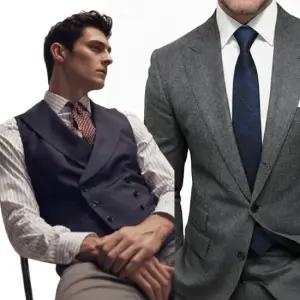 MCKENA  솔리드 체크 심플 남성 슬림자동넥타이 7cm