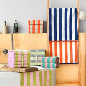 [테리파머] 사염 호텔수건 200g x 5장 (어닝스트라이프) 호텔수건 타올 타월 세면타월 고리