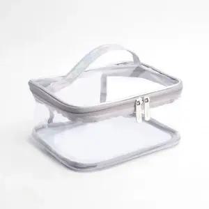 여행용 파우치 세면백 화장품 방수 네오 실버 투명 (WFKE3XD)