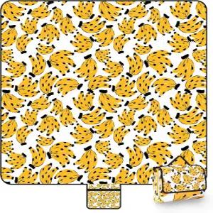 MFTKB 피크닉 담요 방수 접이식 78 *78 대형 비치 모래 방지 캠핑 해변 잔디 공원 야외 필수품 - 바나나