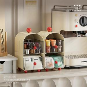 데스크탑 커피  코너 티백 보관 상자 서랍 Sle 사무실 차 워터 룸 테이블 캡슐