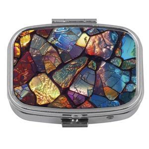 컬러 유리 알약 상자 블랙 밀봉 소포장 케이스 휴대용 미니 정리함 보관 용기