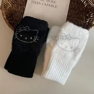 고양이 털 페이크퍼 손토시 팔토시 워머 장갑 낚시장갑 니트 방한용품 겨울 손가락 비비드 컬러 스키장
