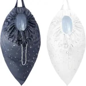 테젬 2팩 재사용 가능한 천 기저귀 통 라이너 가방 스트랩이 달린 걸이식 세탁 및 쓰레기 방수 파우치