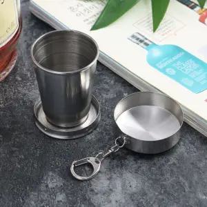 휴대용 자바라 접이식컵(75ml) 캠핑 등산 술잔 등산용컵 스텐컵 등산스텐컵