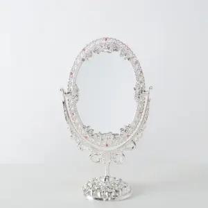 퀸스실버 앤틱 저소음양면탁상거울(타원형-) 인테리어 홈데코 장식 소품 테이블 회전 스탠드