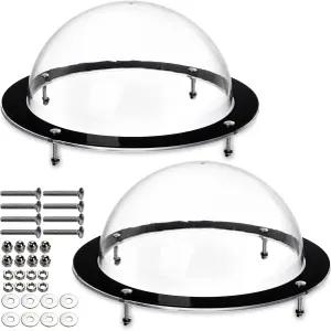 고스트 2팩 개 울타리 창문 12.4인치 투명 애완동물 돔 내구성이 뛰어난 플라스틱 들여다보기 놀이터 안전