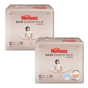 하기스 기저귀 스킨에센셜 팬티형 공용 6단계 28pX2팩 BNS