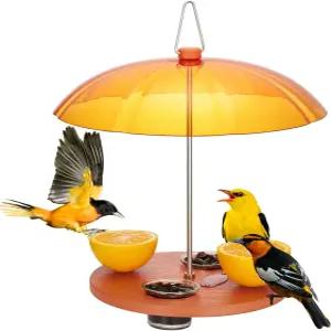 야외 행잉 킹야드 오리올 버드 피더 오렌지 하프 페그 더블 컵 젤리 플랫폼 날씨 보호 돔 오리올스 유치에