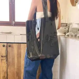 블랙 반투명 PVC 토드백 쇼퍼백 토트백 숄더백 WEC9E1D