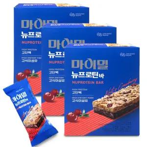 대상웰라이프 마이밀 뉴프로틴바 건강간식(21gx12개입)3박스,고단백 영양 간식