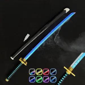 블루바구니 귀멸의칼날 일륜도 연무 무이치로 연기 안개 미스트 발광 칼날 코스튬 소품