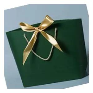 리본 쇼핑백 소 그린 10개입 선물박스 꽃포장 포장봉투