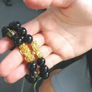 12mm 흑요석 비휴 팔찌 남성용 패션 풍수 소품