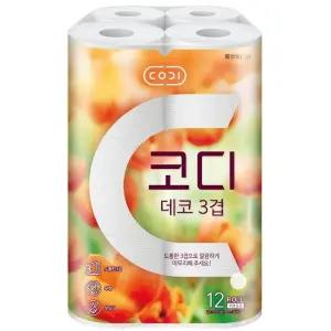 [생활/건강] 코디 데코 3겹 27m, 12롤, 6팩