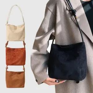 [개미물류] 투웨이 스웨이드백 프렌치 여자 가방 크로스백 카멜 겨울 꼬임 숄더백 가을 핸드백 토트백