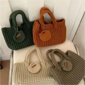 니트가방 미니 뜨개질 6색 가방 코인지갑 토트백 겨울