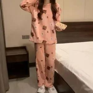 곰돌이 골지 극세사 상하의세트 따뜻한잠옷 홈웨어