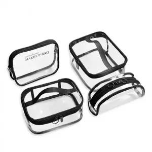 (선택 선택*투명반원+투명삼각+투명사각(중)+투명사각(대))PVC 다용도 투명 메이크업 파우치 4종세트