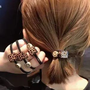 [콩심팥심]반짝특가 호피헤어끈 위드기프트 여자머리끈 여자헤어