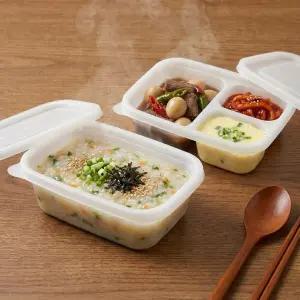국내생산 포장용기 미니죽용기 대/소/3칸 뚜껑세트 모음