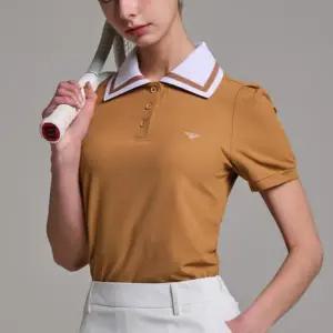 [골드스마일]여성 반팔 여름 골프 스포츠 배색 카라 슬림핏 티셔츠 여성골프웨어