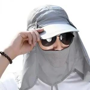 UPF50 자외선 차단 낚시용 다목적 모자 그레이