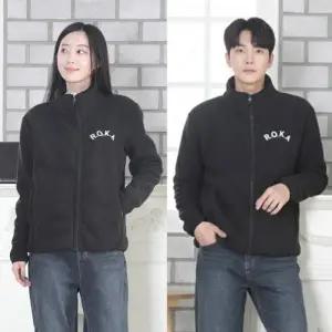 남녀공용 ROKA 로카 융털 후리스 집업 점퍼 자수 긴팔 반목 기모 한파 겨울 남성 지퍼 군인 두꺼운 커플룩