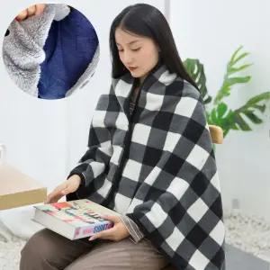 망토담요 똑딱이 극세사 사무실 학생 무릎 담요 플리스담요 체크담요