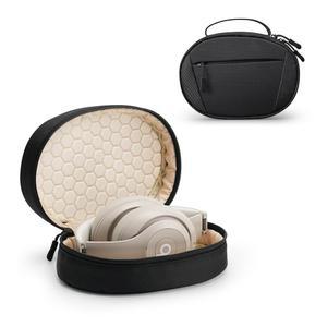 [포르르] Beats Studio Pro / Sony WH-1000XM4 WH-XB910N Studio3 헤드폰, 소프트 쉘 여행 보호 휴대용 커버 보관 가방, 블랙